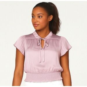 SINCERELY JULES Women’s Lavender Smocked Ruffle Blouse Medium Romantic Boho